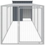 Gallinero con corral acero galvanizado gris 110x405x110 cm de vidaXL, Jaulas y habitáculos para animales pequeños - Ref: Foro...