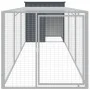 Gallinero con corral acero galvanizado gris 110x405x110 cm de vidaXL, Jaulas y habitáculos para animales pequeños - Ref: Foro...