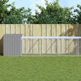 Gallinero y corral acero galvanizado gris claro 110x1017x110 cm de vidaXL, Jaulas y habitáculos para animales pequeños - Ref:...