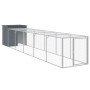 Gallinero con corral acero galvanizado gris 110x609x110 cm de vidaXL, Jaulas y habitáculos para animales pequeños - Ref: Foro...