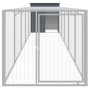 Gallinero con corral acero galvanizado gris 110x609x110 cm de vidaXL, Jaulas y habitáculos para animales pequeños - Ref: Foro...
