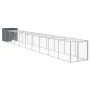 Gallinero con corral acero galvanizado gris 110x1017x110 cm de vidaXL, Jaulas y habitáculos para animales pequeños - Ref: For...
