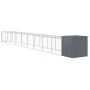 Gallinero con corral acero galvanizado gris 110x1017x110 cm de vidaXL, Jaulas y habitáculos para animales pequeños - Ref: For...