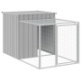 Gallinero con corral acero galvanizado gris claro 110x813x110cm de vidaXL, Jaulas y habitáculos para animales pequeños - Ref:...