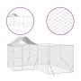 Perrera de exterior con techo acero galvanizado plata 4x4x2,5 m de vidaXL, Casetas y cercados para perros - Ref: Foro24-31904...