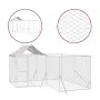 Perrera de exterior con techo acero galvanizado plata 4x4x2,5 m de vidaXL, Casetas y cercados para perros - Ref: Foro24-31904...