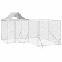 Perrera de exterior con techo acero galvanizado plata 4x4x2,5 m de vidaXL, Casetas y cercados para perros - Ref: Foro24-31904...