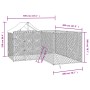 Perrera de exterior con techo acero galvanizado plata 4x4x2,5 m de vidaXL, Casetas y cercados para perros - Ref: Foro24-31904...