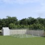 Perrera exterior con techo acero galvanizado plata 10x10x2,5 m de vidaXL, Casetas y cercados para perros - Ref: Foro24-319048...