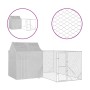 Perrera de exterior con techo acero galvanizado plata 4x4x2,5 m de vidaXL, Casetas y cercados para perros - Ref: Foro24-31904...