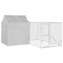 Perrera de exterior con techo acero galvanizado plata 4x4x2,5 m de vidaXL, Casetas y cercados para perros - Ref: Foro24-31904...