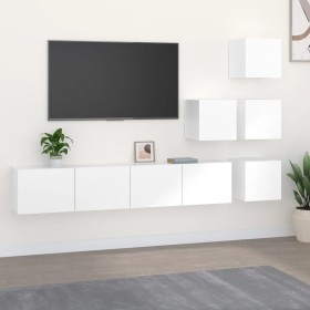 Mueble de pared para TV madera contrachapada blanco en Muebles TV | Comprar online en Foru.es