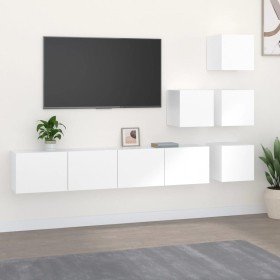 Mueble de pared para TV madera contrachapada blanco en Muebles TV | Comprar online en Foru.es