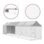 Perrera de exterior con toldo acero galvanizado plata 2x10x2,5m de vidaXL, Casetas y cercados para perros - Ref: Foro24-31904...