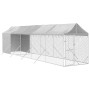 Perrera de exterior con toldo acero galvanizado plata 2x10x2,5m de vidaXL, Casetas y cercados para perros - Ref: Foro24-31904...