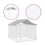 Perrera de exterior con techo acero galvanizado plata 3x3x2,5 m de vidaXL, Casetas y cercados para perros - Ref: Foro24-31904...