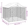 Perrera de exterior con techo acero galvanizado plata 3x3x2,5 m de vidaXL, Casetas y cercados para perros - Ref: Foro24-31904...