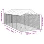 Perrera exterior con techo acero galvanizado plata 3x7,5x2,5 m de vidaXL, Casetas y cercados para perros - Ref: Foro24-319048...
