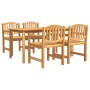 Juego de comedor para jardín 5 piezas madera maciza de teca de vidaXL, Conjuntos de jardín - Ref: Foro24-3157931, Precio: 714...