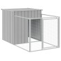 Caseta perros corral acero galvanizado gris claro 110x609x110cm de vidaXL, Casetas para perros - Ref: Foro24-3189085, Precio:...
