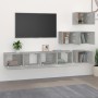 Mueble de pared de TV madera contrachapada gris hormigón en Muebles TV | Comprar online en Foru.es