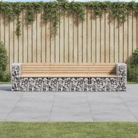 Banco jardín diseño gaviones madera maciza pino 287x71x65,5 cm de vidaXL, Bancos de jardín - Ref: Foro24-3196251, Precio: 359...