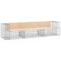 Banco jardín diseño gaviones madera maciza pino 287x71x65,5 cm de vidaXL, Bancos de jardín - Ref: Foro24-3196251, Precio: 359...
