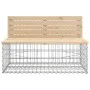 Banco jardín diseño gaviones madera maciza pino 347x71x65,5 cm de vidaXL, Bancos de jardín - Ref: Foro24-3196254, Precio: 415...