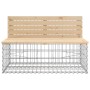 Banco jardín diseño gaviones madera maciza pino 347x71x65,5 cm de vidaXL, Bancos de jardín - Ref: Foro24-3196254, Precio: 400...