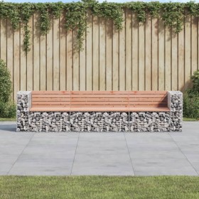 Banco jardín diseño gaviones madera abeto Douglas 287x71x65,5cm de vidaXL, Bancos de jardín - Ref: Foro24-3196252, Precio: 34...