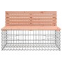Banco jardín diseño gaviones madera abeto Douglas 287x71x65,5cm de vidaXL, Bancos de jardín - Ref: Foro24-3196252, Precio: 34...