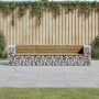 Banco jardín con gaviones madera pino impregnada 287x71x65,5 cm de vidaXL, Bancos de jardín - Ref: Foro24-3196253, Precio: 36...