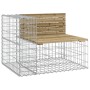 Banco jardín con gaviones madera pino impregnada 287x71x65,5 cm de vidaXL, Bancos de jardín - Ref: Foro24-3196253, Precio: 36...