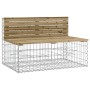 Banco jardín con gaviones madera pino impregnada 287x71x65,5 cm de vidaXL, Bancos de jardín - Ref: Foro24-3196253, Precio: 36...