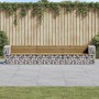 Banco jardín con gaviones madera pino impregnada 347x71x65,5 cm de vidaXL, Bancos de jardín - Ref: Foro24-3196256, Precio: 41...