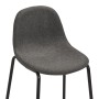Juego de mesa alta y taburetes 3 piezas tela gris oscuro de vidaXL, muebles para cocinas y comedores - Ref: Foro24-3050006, P...