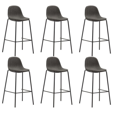 Taburetes de cocina 6 unidades tela gris oscuro de vidaXL, Taburetes de cocina - Ref: Foro24-3051099, Precio: 361,16 €, Descu...