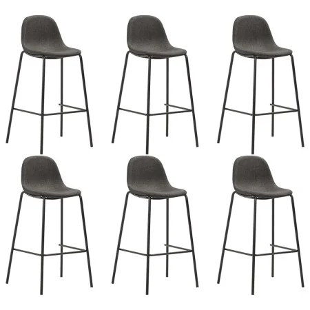 Taburetes de cocina 6 unidades tela gris oscuro de vidaXL, Taburetes de cocina - Ref: Foro24-3051099, Precio: 354,82 €, Descu...