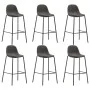 Taburetes de cocina 6 unidades tela gris oscuro de vidaXL, Taburetes de cocina - Ref: Foro24-3051099, Precio: 354,82 €, Descu...