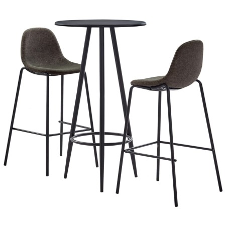 Juego de mesa alta y taburetes 3 piezas tela gris oscuro de vidaXL, muebles para cocinas y comedores - Ref: Foro24-3051125, P...