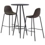Juego de mesa alta y taburetes 3 piezas tela gris oscuro de vidaXL, muebles para cocinas y comedores - Ref: Foro24-3051125, P...