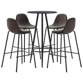 Juego de mesa alta y taburetes 5 piezas tela gris oscuro de vidaXL, muebles para cocinas y comedores - Ref: Foro24-3051126, P...