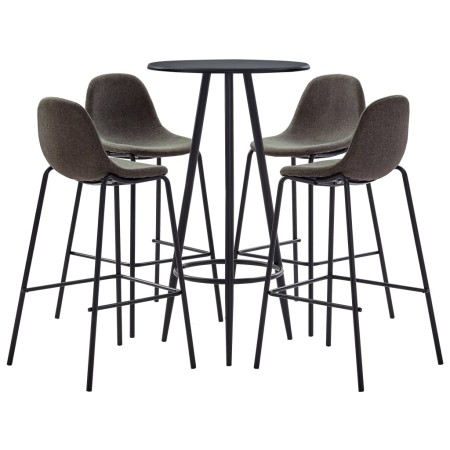 Juego de mesa alta y taburetes 5 piezas tela gris oscuro de vidaXL, muebles para cocinas y comedores - Ref: Foro24-3051126, P...