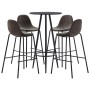 Juego de mesa alta y taburetes 5 piezas tela gris oscuro de vidaXL, muebles para cocinas y comedores - Ref: Foro24-3051126, P...