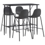 Juego de mesa alta y taburetes 5 piezas tela gris oscuro de vidaXL, muebles para cocinas y comedores - Ref: Foro24-3051295, P...