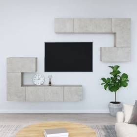 Mueble de pared de TV madera contrachapada gris hormigón en Muebles TV | Comprar online en Foru.es
