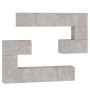 Mueble de pared de TV madera contrachapada gris hormigón en Muebles TV | Comprar online en Foru.es