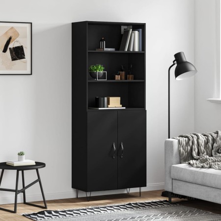 Aparador alto madera contrachapada negro 69,5x34x180 cm de vidaXL, Aparadores - Ref: Foro24-3189246, Precio: 136,97 €, Descue...