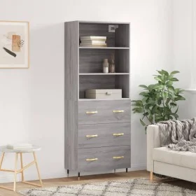 Aparador alto madera contrachapada gris sonoma 69,5x34x180 cm de vidaXL, Aparadores - Ref: Foro24-3189363, Precio: 146,76 €, ...