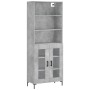 Aparador alto madera contrachapada gris hormigón 69,5x34x180 cm de vidaXL, Aparadores - Ref: Foro24-3189321, Precio: 139,98 €...